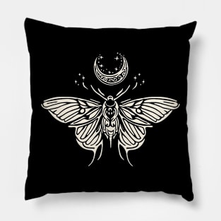 Whimsigoth Moth Moon Pillow