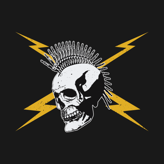 Punk Rock Skeleton with Lightning Bolts by SLAG_Creative