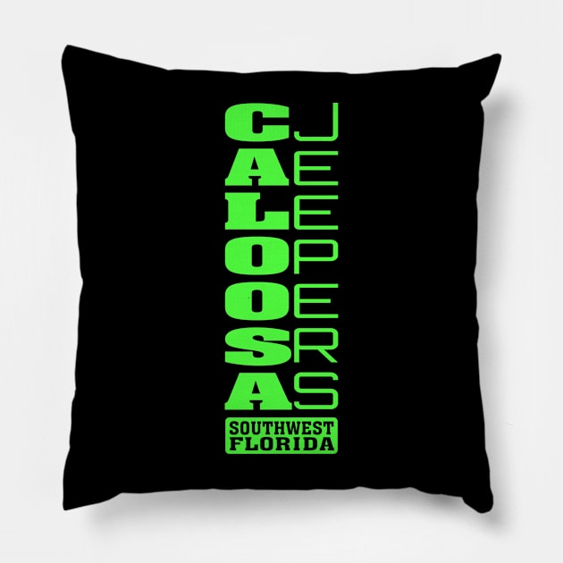 Lime Green Vertical Logo Pillow by Caloosa Jeepers 