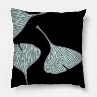 Ginkgo Grey on Seafoam Pillow