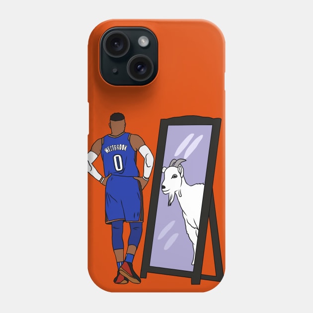 Russell Westbrook Mirror GOAT (Oklahoma City) Phone Case by rattraptees