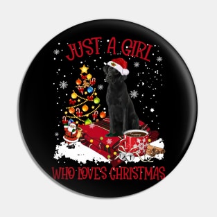 Black Labrador Just A Girl Who Loves Christmas Pin