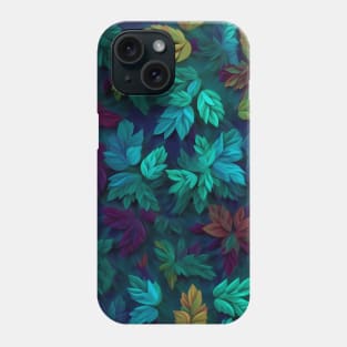 Aqua Turquoise Foliage Leafy Leaves Phone Case