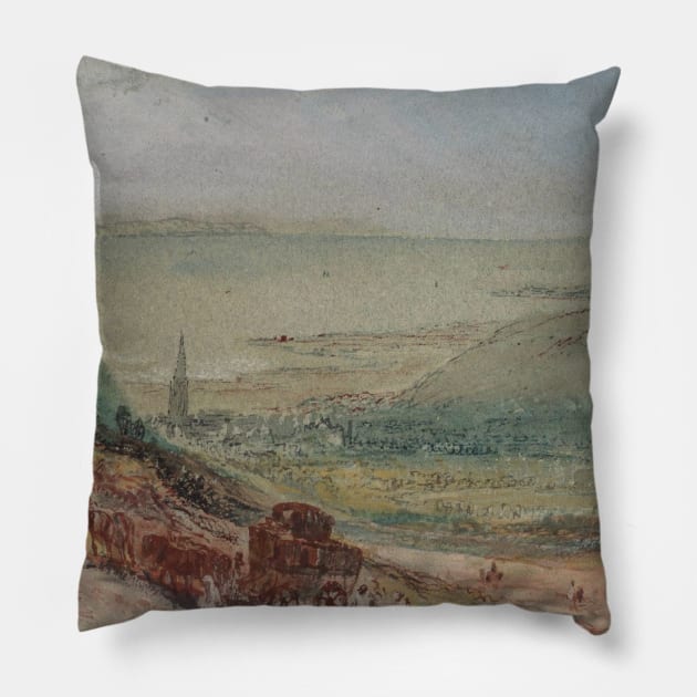 A View of Petworth Church, with the Chimneys of Petworth House to the Right of the Spire, 1827 Pillow by Art_Attack