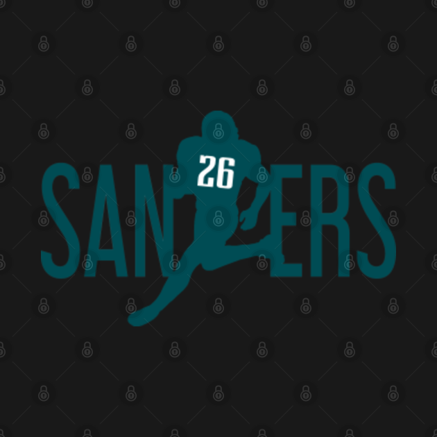 Disover Sanders 26, Philadelphia Football - Miles Sanders - T-Shirt