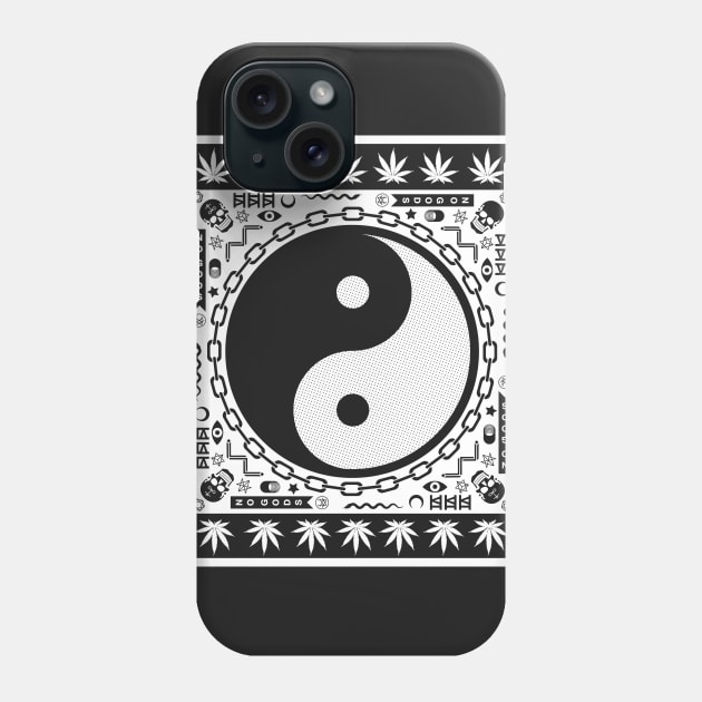 Yinyang Triple Six on Black Phone Case by SWAMPMEAT