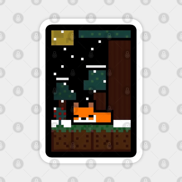 Pixel Fox Magnet by puffstuff