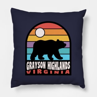 Grayson Highlands State Park Camping Virginia Bear Pillow