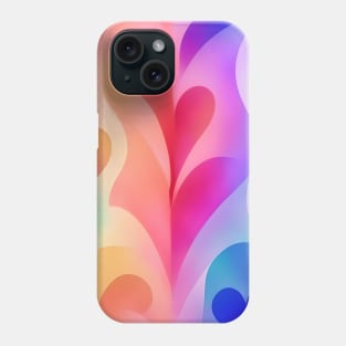 Multicolor Abstract Flower Heart Phone Case