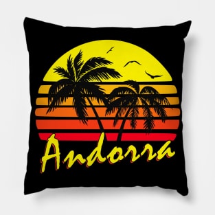 Andorra Retro Sunset Pillow