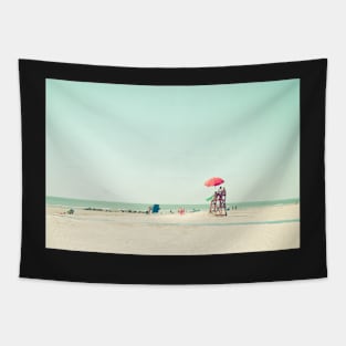 Red Beach Umbrella Tapestry