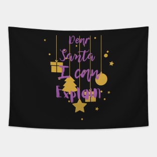 Dear Santa I Can Explain Chrismas Quotes Tapestry