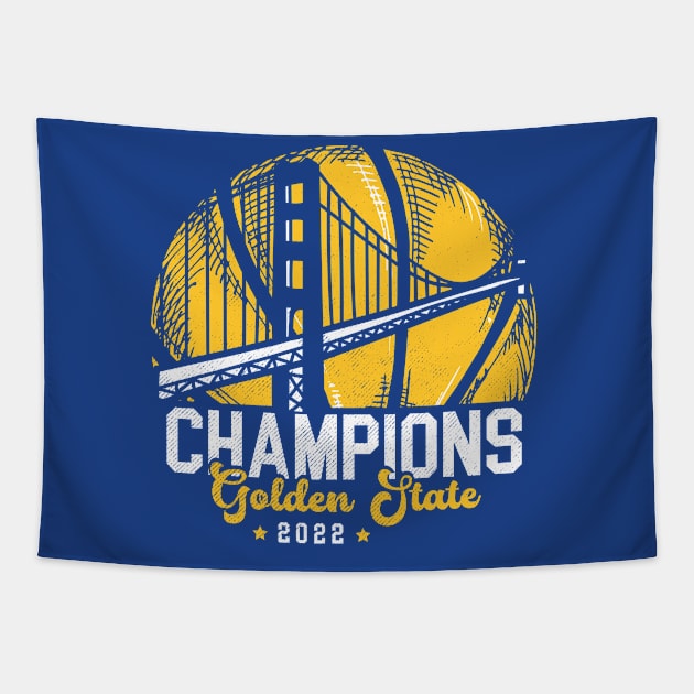 Champions 2022 Golden State Basketball Tapestry by Ruffeli