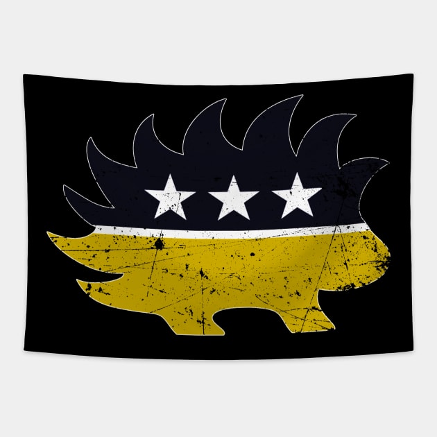 Ancap Libertarian Porcupine - Vintage Tapestry by The Libertarian Frontier 