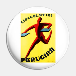 CIOCCOLATINI PERUCINA by Federico Seneca 1929 Vintage Italian Chocolates Advertising Art Pin