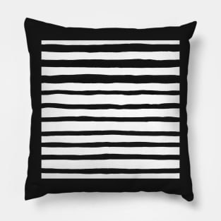 Black and White Stripes - Horizontal Pillow