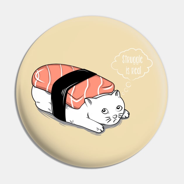 Pushi Cat Pin by GedWorks