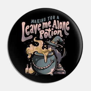 Leave Me Alone Potion - Cute Evil Witch Cat Gift Pin