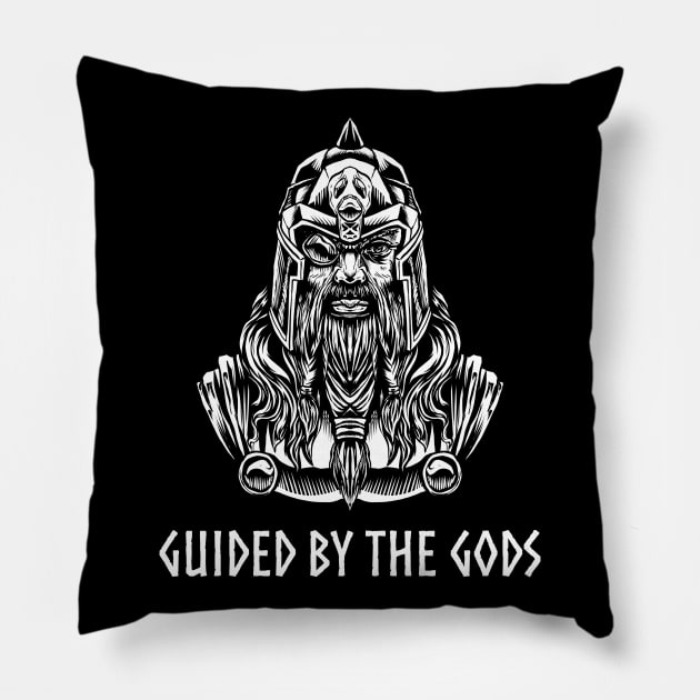 Norse Paganism Odin - Guided By The Gods - Viking Mytholoy Pillow by Styr Designs