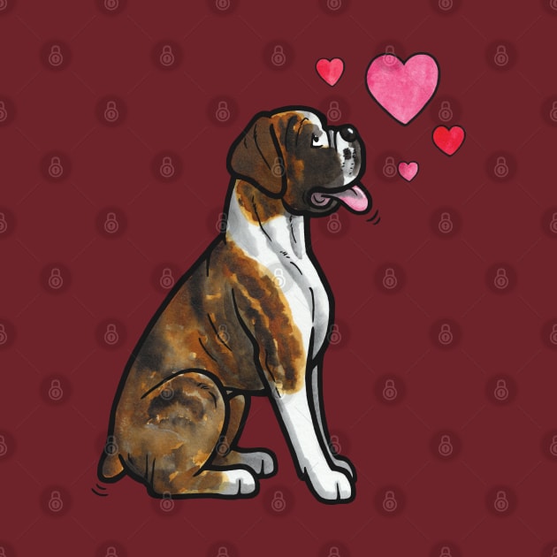 Boxer dog love (brindle) by animalartbyjess