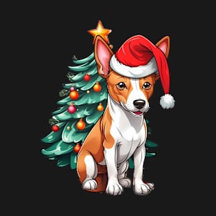 Christmas Basenji Dog Santa Hat Xmas Family Sweater T-Shirt