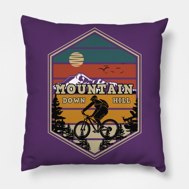 Mountain down hill Pillow by Mako Design 