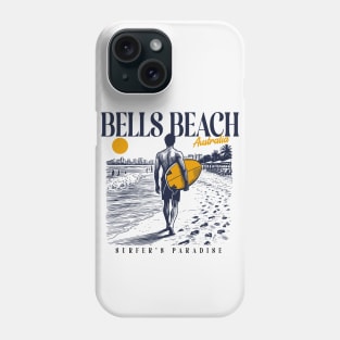 Vintage Surfing Bells Beach, Australia // Retro Surfer Sketch // Surfer's Paradise Phone Case