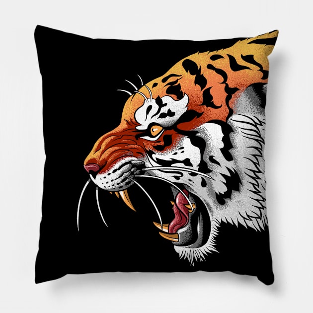 Tiger Tattoo Pillow by albertocubatas