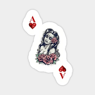 ace card lady t shirt art design Magnet