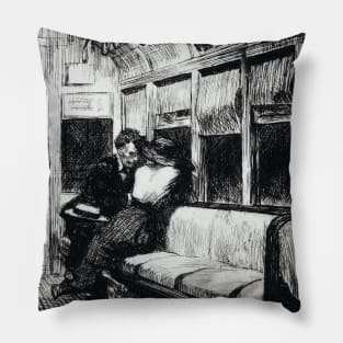 High Resolution Edward Hopper Night On The El Train 1918 Pillow