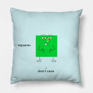 Green Square Don't Care Guy Pillow