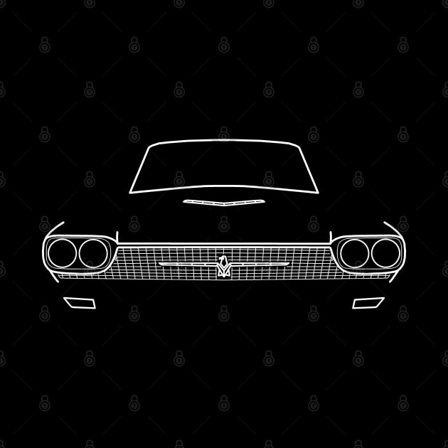 1966 Ford Thunderbird classic car outline graphic (white) by soitwouldseem