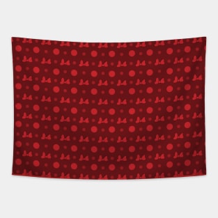 Red Mini Bow & Polka Dot Pattern Tapestry