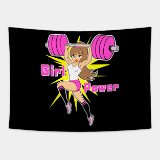 Girl Power, Weightlifting women, gym girl, fitness girl Tapestry