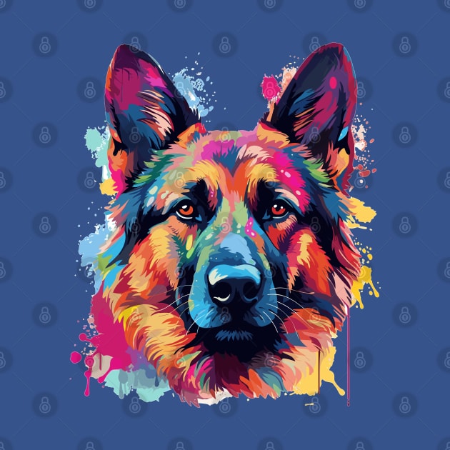 Watercolor German Shepherd by CatCoconut-Art