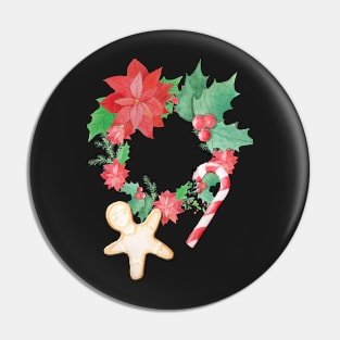 Merry Christmas Pattern (black background) Pin