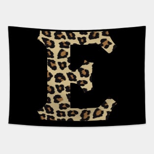 Letter E Leopard Cheetah Monogram Initial Tapestry