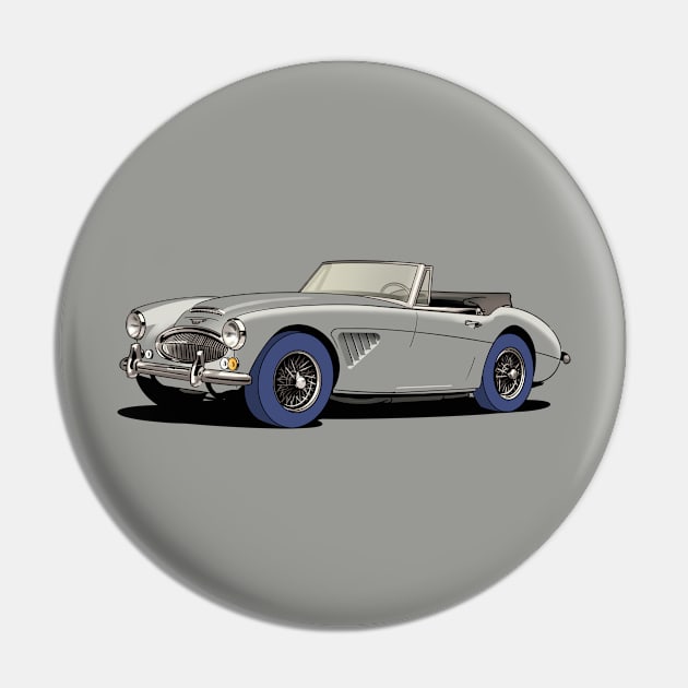 Austin-Healey 3000 in Silver Grey Pin by Webazoot