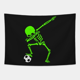 Halloween Dabbing Skeleton Soccer Shirt Dab Pose Soccer Ball Tapestry