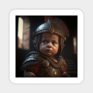 A Cute Gladiator Baby Magnet