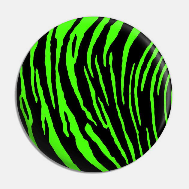 Green Tiger Stripes Pin by BlakCircleGirl