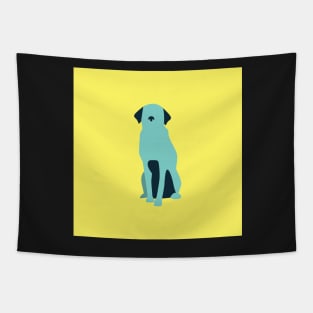 Blue Dog on Yellow Tapestry