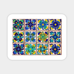 Flower Ceramic Tiles Colorful Design Magnet