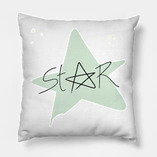 a star with typography Pillow