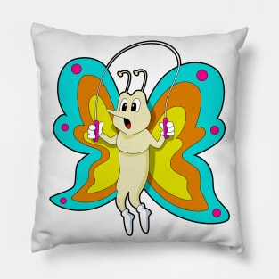 Butterfly at Jumping rope Fitness Pillow