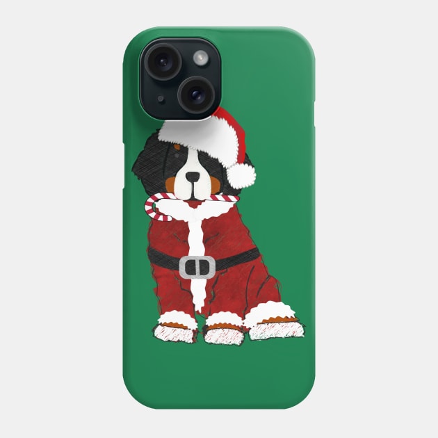 Christmas Bernese Mountain Dog Santa Claus Phone Case by EMR_Designs