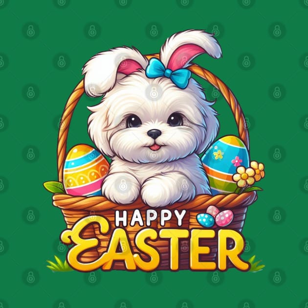 Maltipoo Easter Bunny by BukovskyART