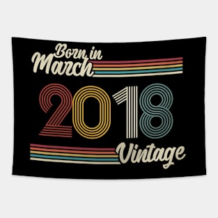 Vintage Born in March 2018 Tapestry