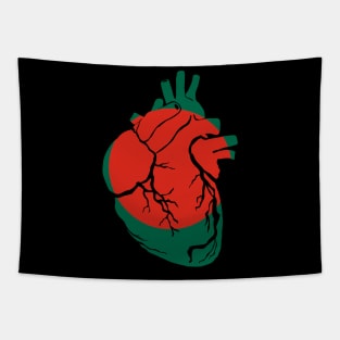 Bangladesh Flag, Anatomical Heart Design Tapestry