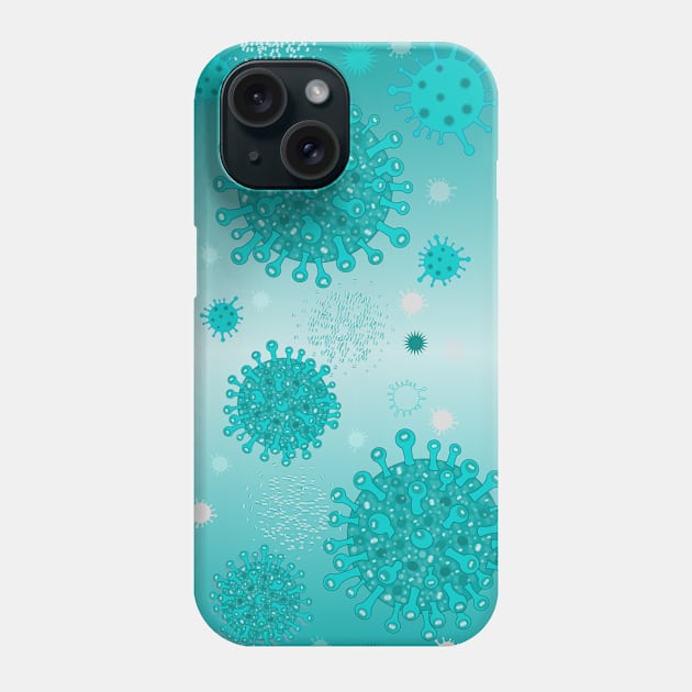 Green turquoise corona virus infection vector Phone Case by GULSENGUNEL